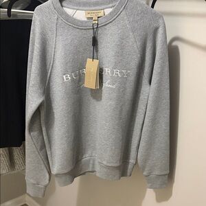 Burberry Light Gray Crew Neck Sweater